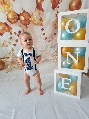 First Birthday Balloon Boxes For Party Decorations 1st Birthday Balloon Garland Decor with ONE Letter Boy Girl Baby Shower Decor - AIAZ
