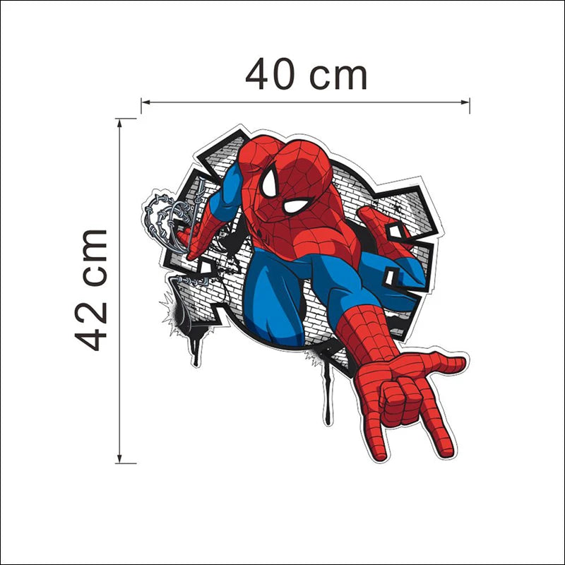 Cartoon Spider-Man Avenger Wall Stickers For Kids Room Decoration Home Bedroom PVC Decor Marvel Movie Mural Wall Art Decals