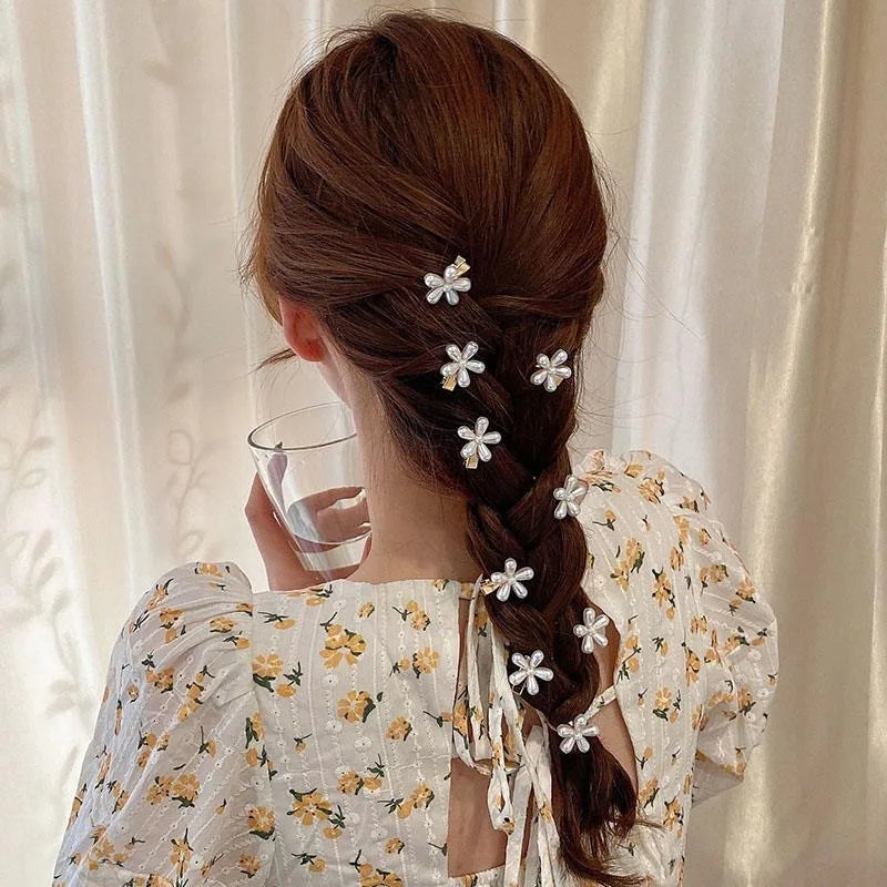 1Set Alloy Mini Pearl Women air Claws Small Hair Claws Kids Sweet Hairpins Hair Clips Fashion Matte Headbands Hair Accessories