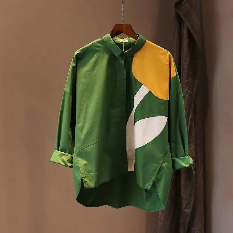 Women's Shirt Fashion Woman Blouses Print Flower Korean Vintage Blusas Female Elegant White Shirts Long Sleeve Tops Clothing - AIAZ