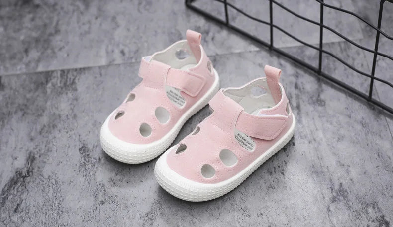 Baby Boys Half Sandals Spring Summer Beach Shoes for Toddlers Kids Medium Children Half Sandals Hollow Breathable for Girls Soft