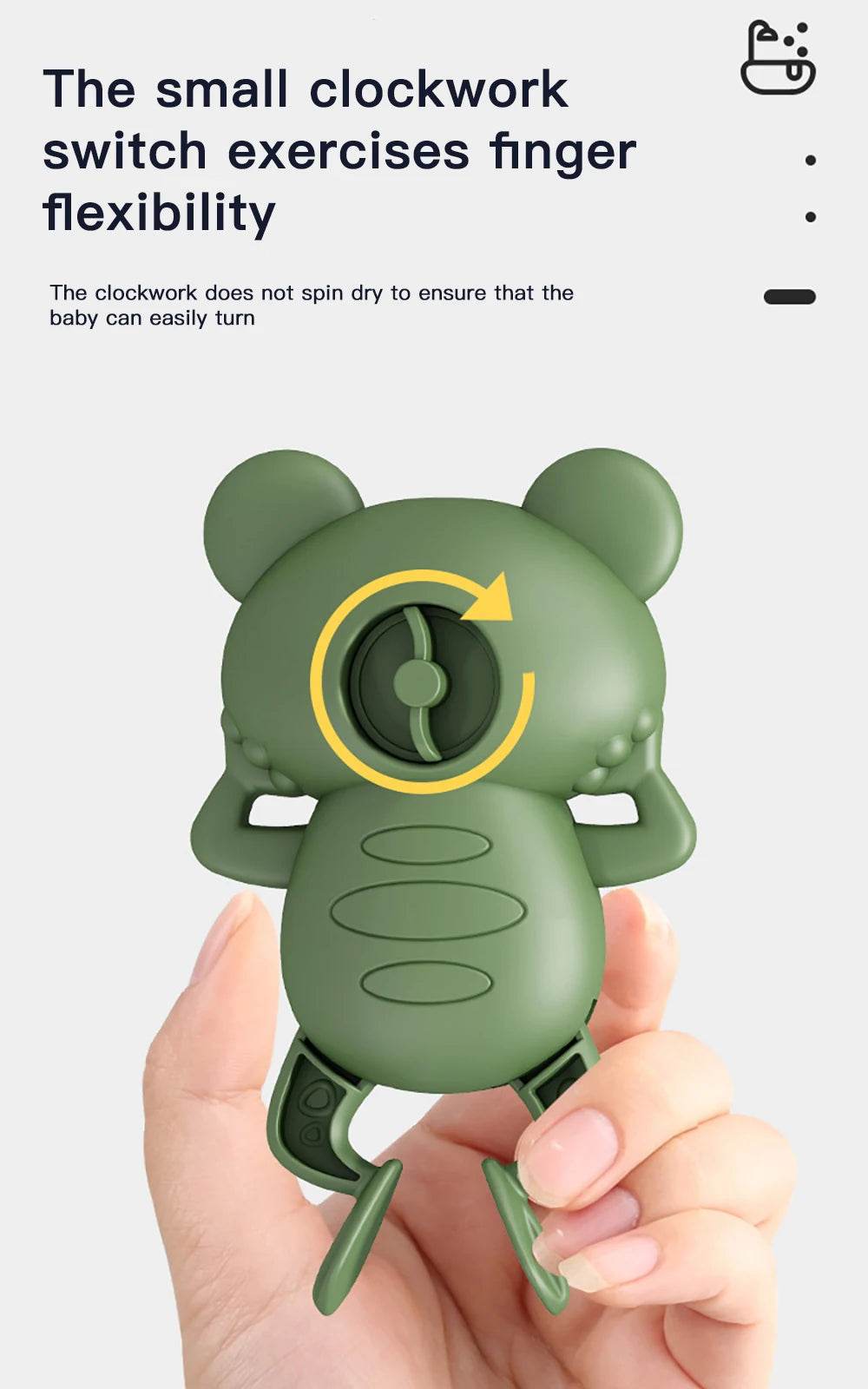 Baby Shower Clockwork Cute Animal Swimming Frog When Baby Bath In Bathroom Baby Water Toy Kids Clockwork Bath Toys Bathroom Toys - AIAZ