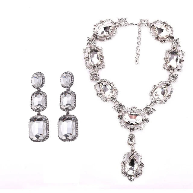 Luxury Austrian Crystal Glass Choker Necklace Women Jewelry Best Friendship Statement Necklaces Pendants For Bridal Wedding