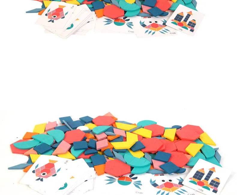 Hot Sale 180Pcs Montessori Kids Wooden 3D Geometric Shape Jigsaw Puzzle Board Set Baby Early Education Toys for Children - AIAZ