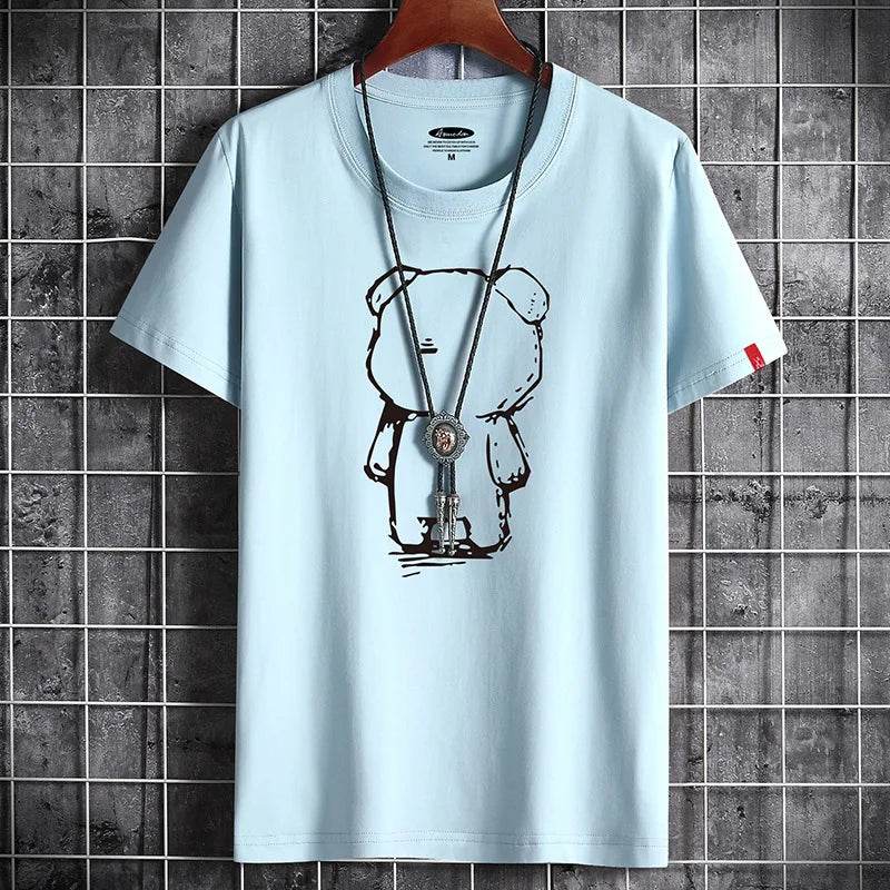 T Shirt for Men 2022 Newest Clothing Fitness White O Neck Anime Man T-shirt For Male Oversized S-6XL New Men T-shirts Goth Punk - AIAZ