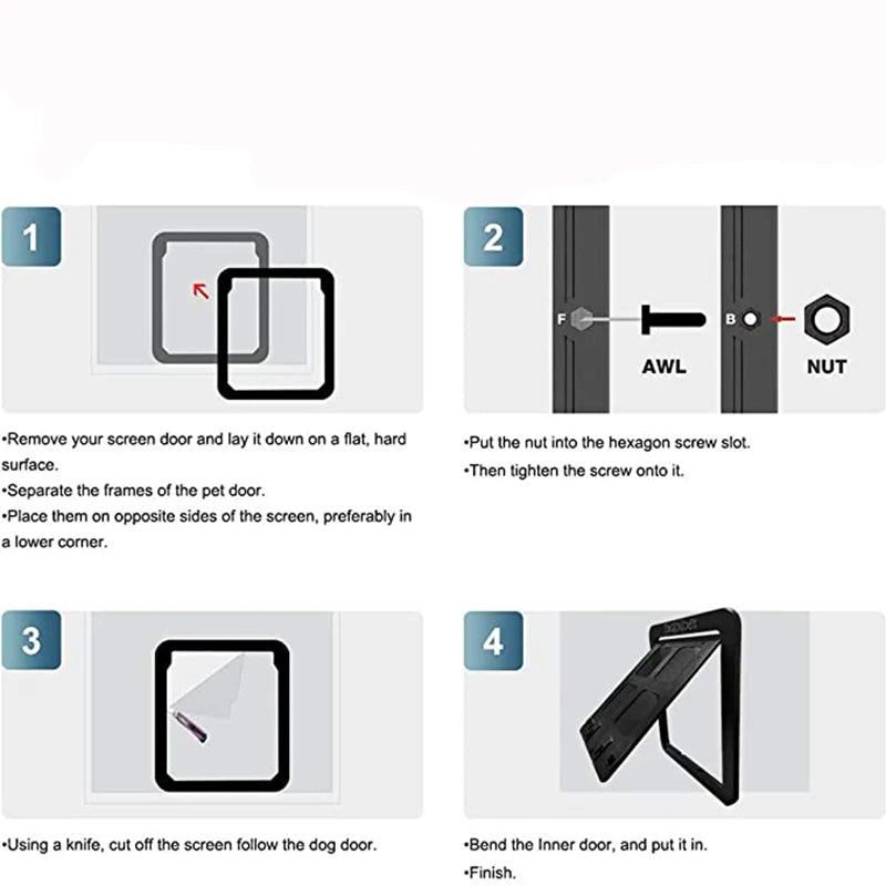 Pet Dog Screen Door Home Lockable Sliding Cat Screen Door Magnetic Self-Closing Screen Dog Fence Locking Function Gate Pet Door