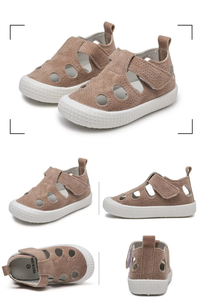 Baby Boys Half Sandals Spring Summer Beach Shoes for Toddlers Kids Medium Children Half Sandals Hollow Breathable for Girls Soft