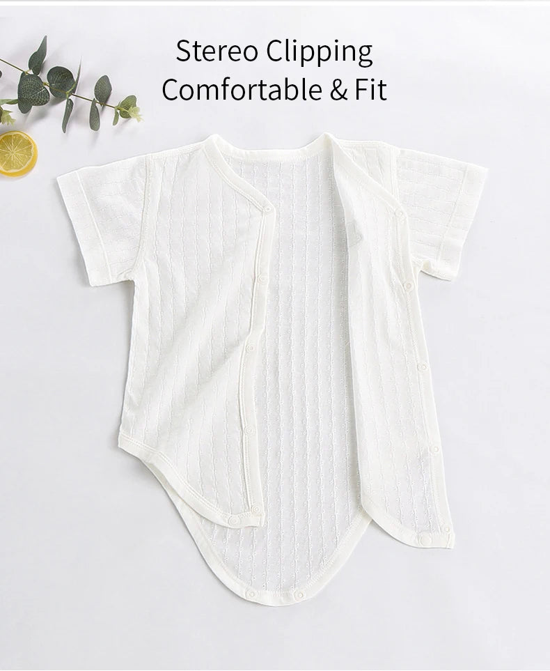 Newborn Baby Bodysuits for Boy Girl Summer Thin Outwear Casual Short Sleeve Toddler Kids Jumpsuits Children Clothes