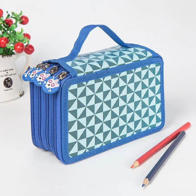 School Pencil Case Supplies Kit 36/48/72 Slot Stationery Pencilcase for Girls Compartment Pen Box Large Cartridge Bag Acsesories - AIAZ