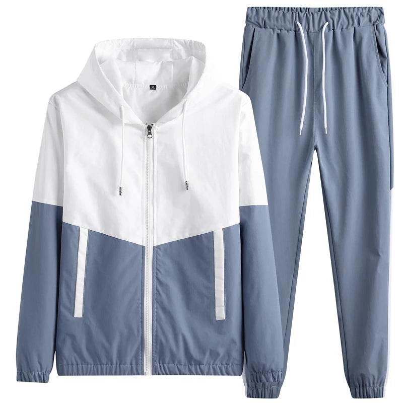 2025 Men Tracksuit Casual Joggers Hooded Sportswear Jackets And Pants 2 Piece Sets Hip Hop Running Sports Suit - AIAZ