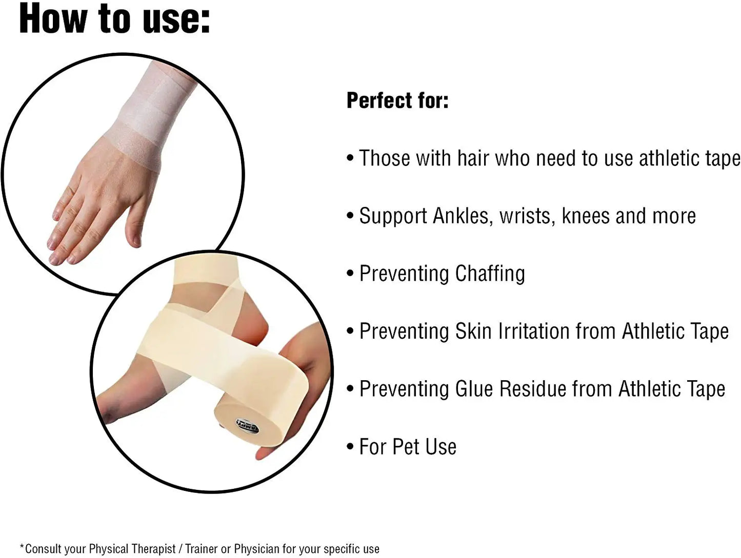 PU foam bandage Elbow & Knee Pads Film Foam Underwrap Sports Pre-Wrap for Athletic Tape