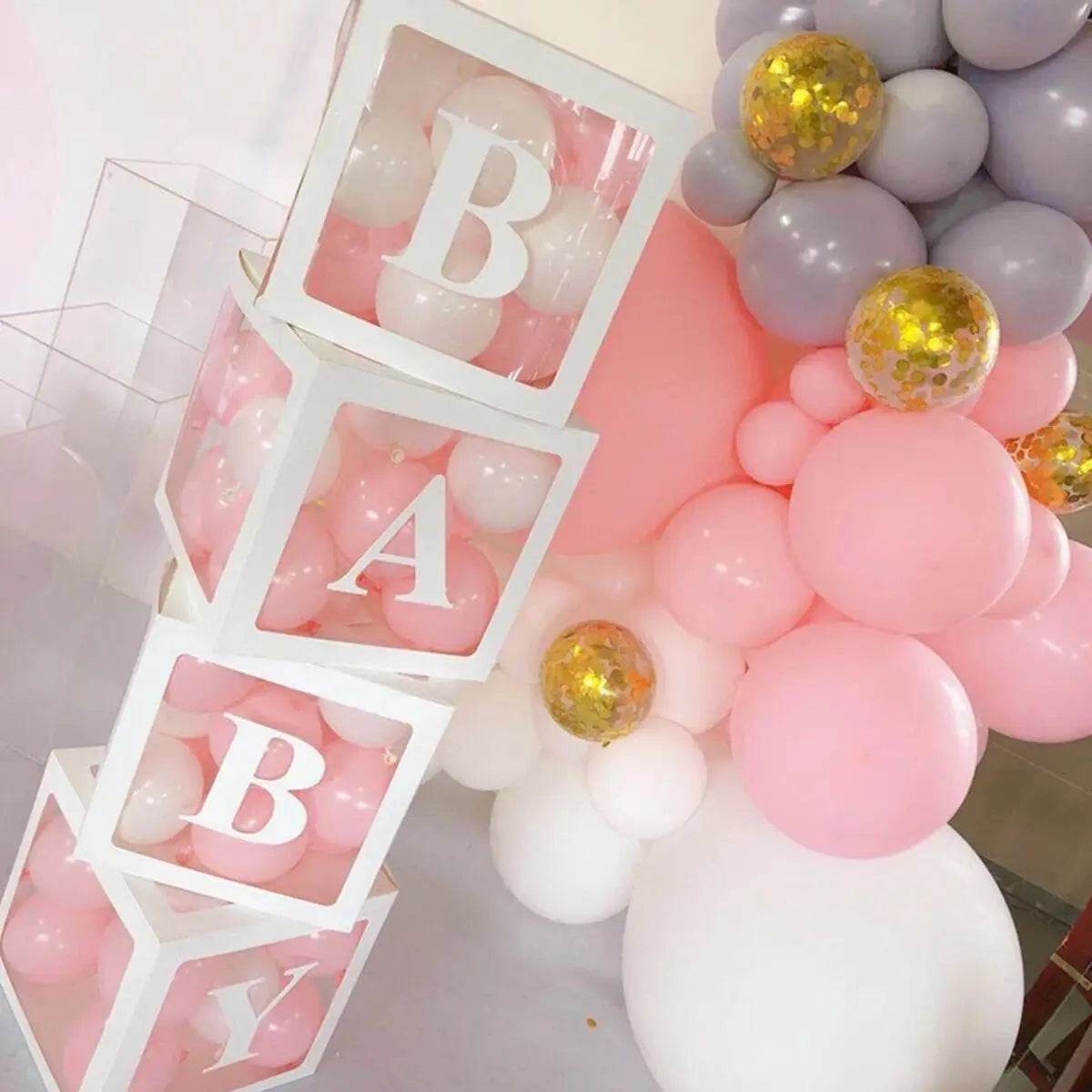 Letter Balloon Box First 1st Birthday Party Decor Kids Girl Boy Baby Shower One 1 Year Old birthday Decor Wedding Party Supplies - AIAZ