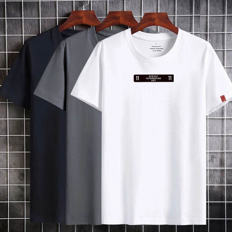 Mens T Shirts 2025 Male Summer Cotton Short Sleeve Fashion Bottoming Tops Round Neck White Tee Oversized T-shirt Men Clothing - AIAZ