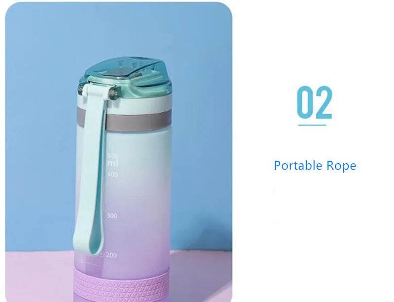 400ml/600ml New Fashion Water Bottle With Straw BPA Free Portable Outdoor Sport Cute Drinking Plastic Bottles Eco-Friendly - AIAZ