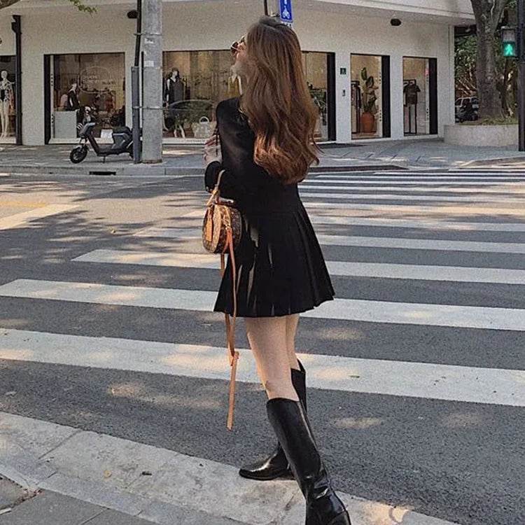 Women Business Suit Fashion Hepburn Sexy Little Black Dress Female French Style Elegant Vestidos Office Lady Autumn Outfit - AIAZ