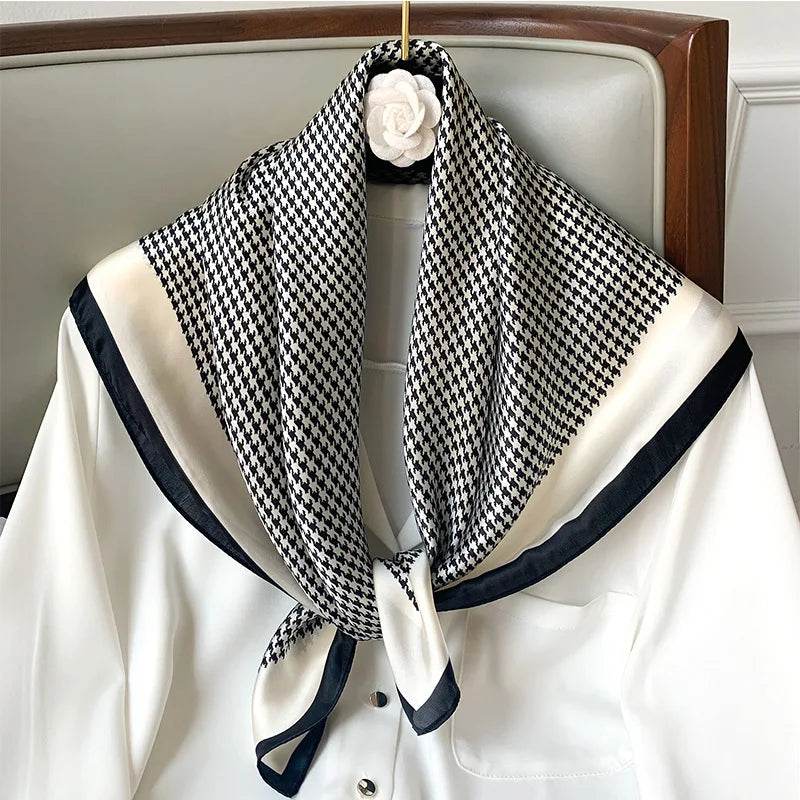 Fashion Scarves for Women Shawl Print Silk Satin Hijab Scarf Female Bandana 70*70cm Luxury Brand Square Shawls Scarfs For Ladies - AIAZ