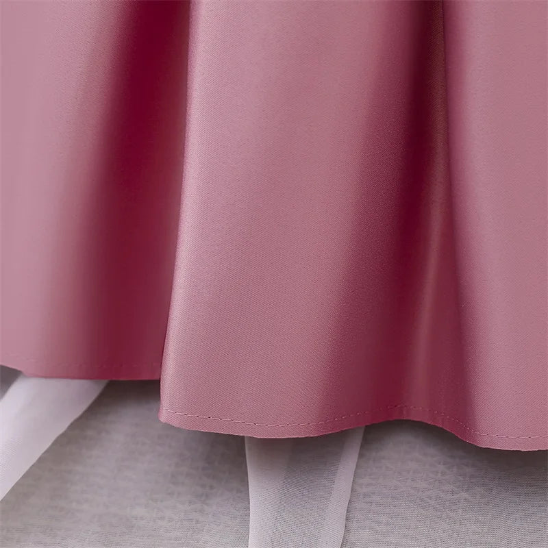 Big Bow Princess Sweet Kids Tutu Toddler Birthday Party Newborn Christening Children Baptism Baby Girls Clothes Summer Dresses