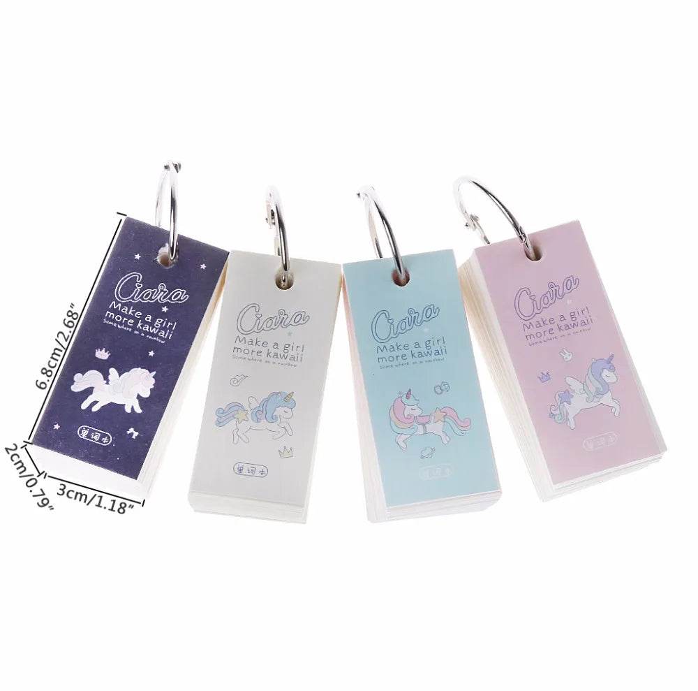 110 Sheets Lovely Mini Notebook School Supplies Stationery Vocabulary Writing Reciting Book Sticky Note Loose Leaf Memo Cards - AIAZ