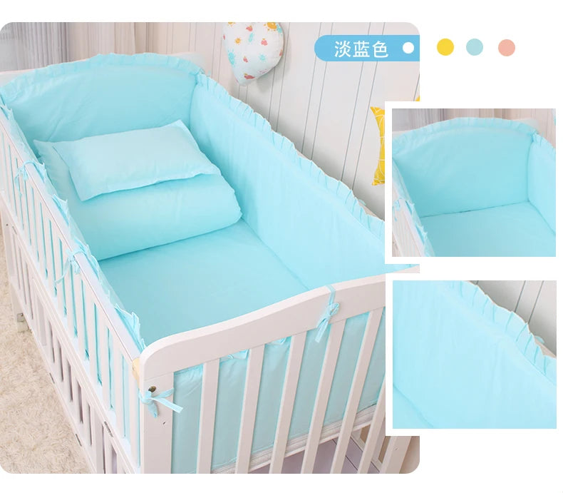 6/9pcs Elephant Baby Bedding Set Cotton Bedroom Decor Baby Girl Boy Crib Bed Linens Bed Bumper 120*60/120*70cm