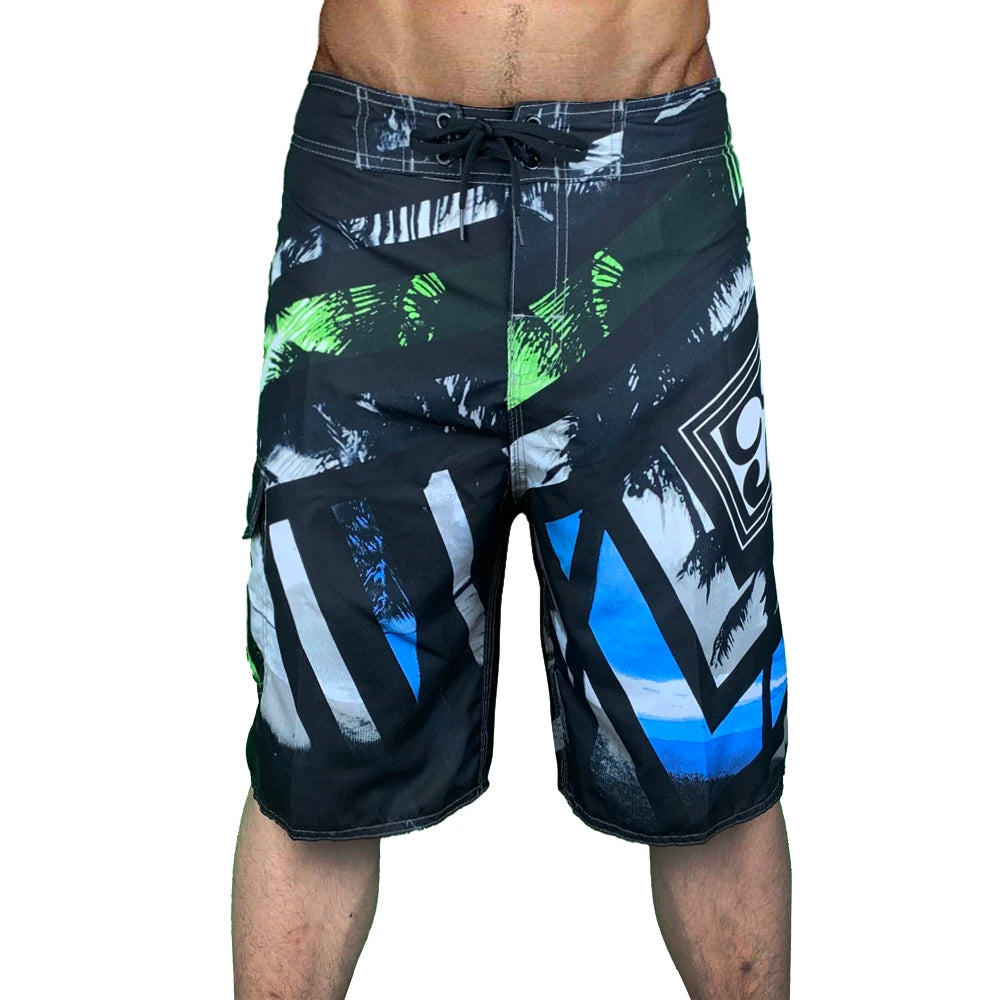 2024 New Printed Men's Swimming Shorts Surfing Beach Pants Running Shorts Bermuda Plate Pants Casual Fitness Pants Swimwear