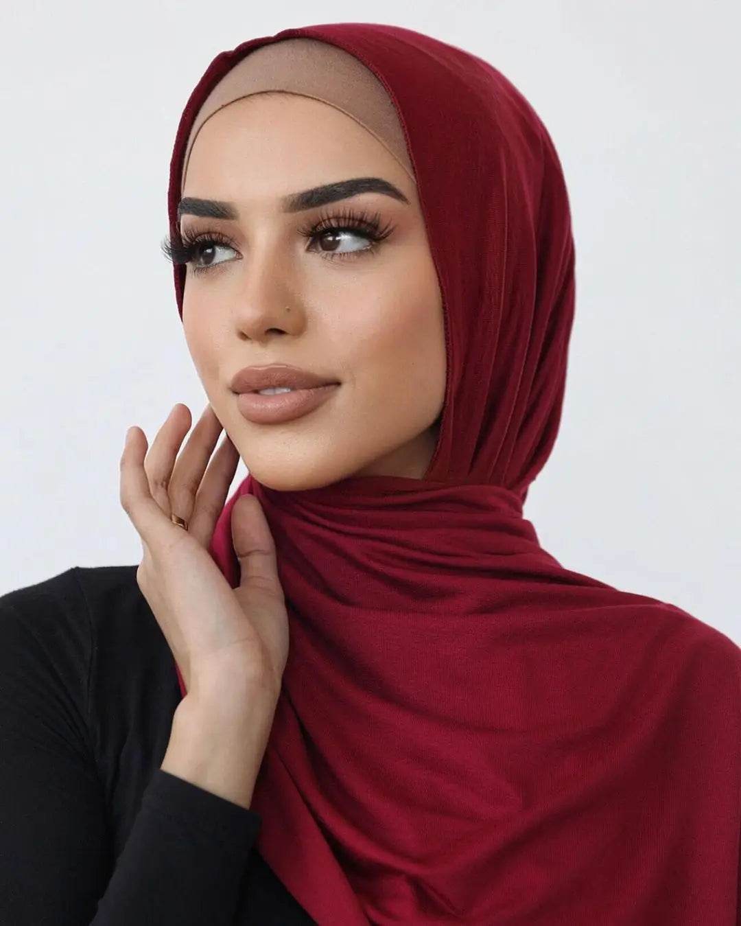 Hot Muslim Fashion Woman Soft Hijabs Scarf Shawl Plain Cotton Jersey Scarves Turban Women Long Shawls Head Wrap Headband Abaya - AIAZ