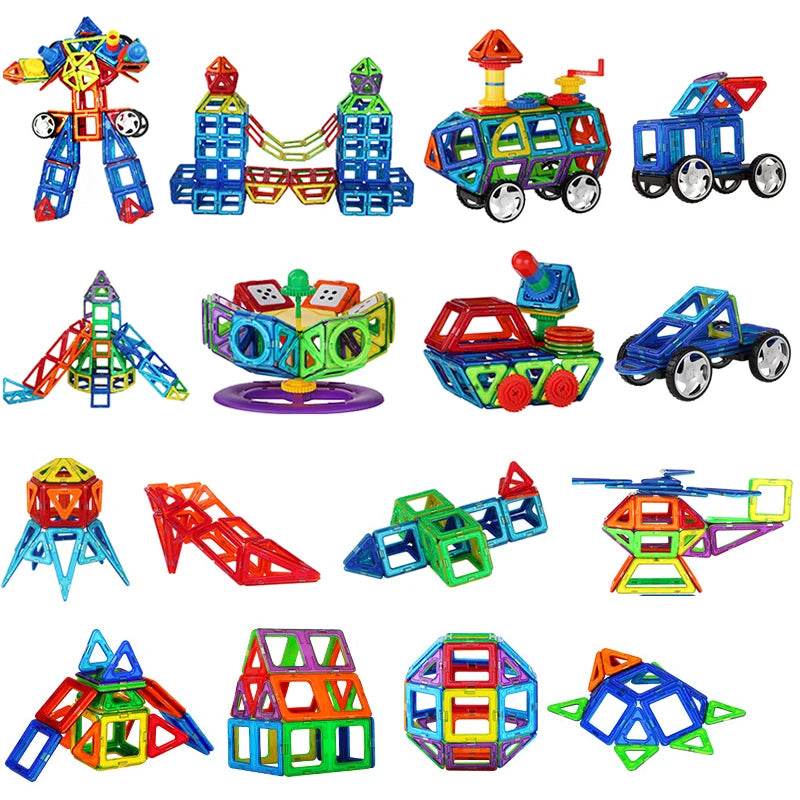 Magnets Toys for Kids Big Size Plus Magnetic Blocks for Children Designer Constructor Set Toys for Boys Building Blocks - AIAZ