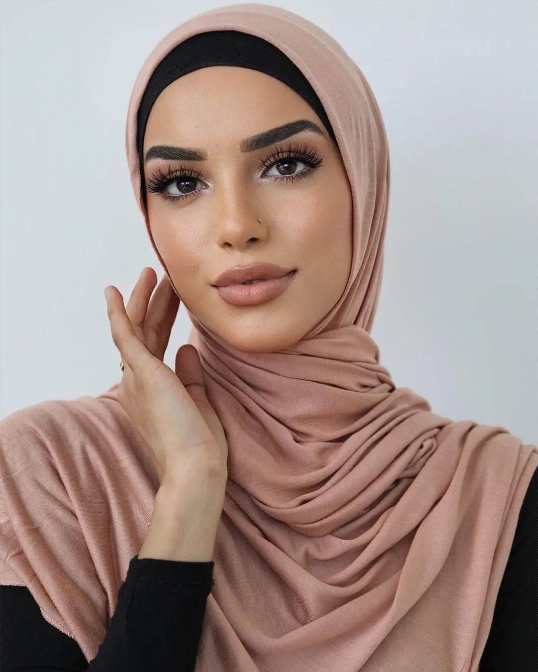 Hot Muslim Fashion Woman Soft Hijabs Scarf Shawl Plain Cotton Jersey Scarves Turban Women Long Shawls Head Wrap Headband Abaya - AIAZ