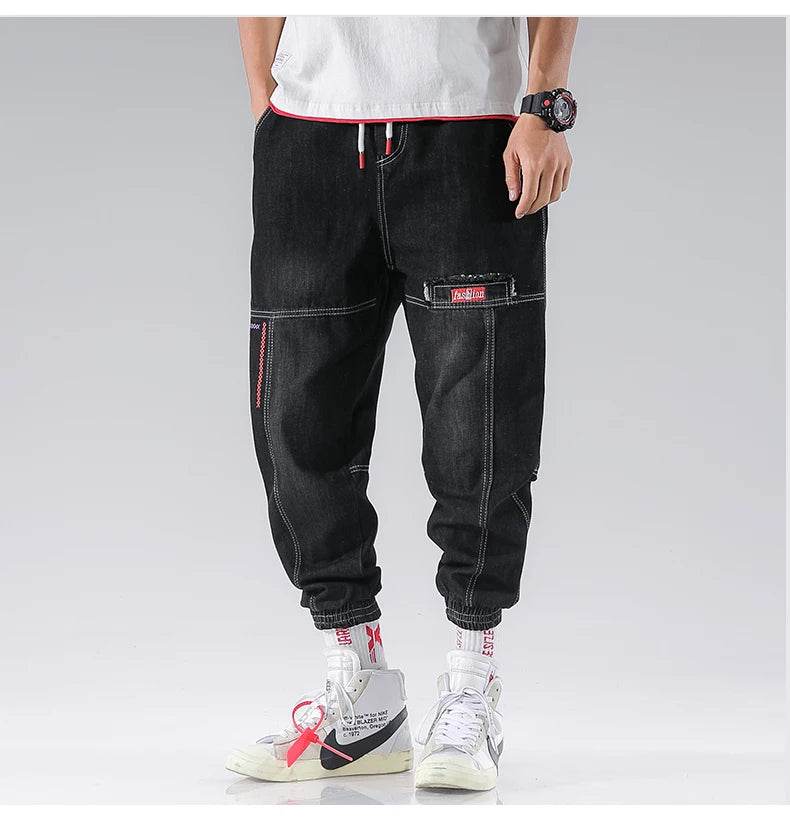 2025 New Streetwear Hip Hop Cargo Pants Men's Jeans Elastic Harun Joggers In Autumn and Spring Men ClothIng - AIAZ