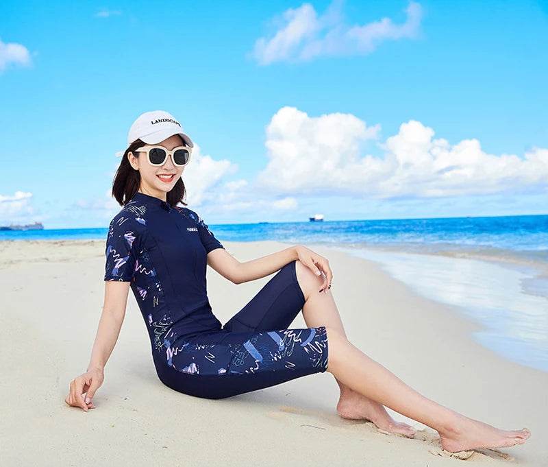 Fashion Burkini Turkey Sport Muslim Swimwear Plus Size Short Sleeve Islamic Swimsuit Women Modest Swim Skirt Swimming Suit - AIAZ