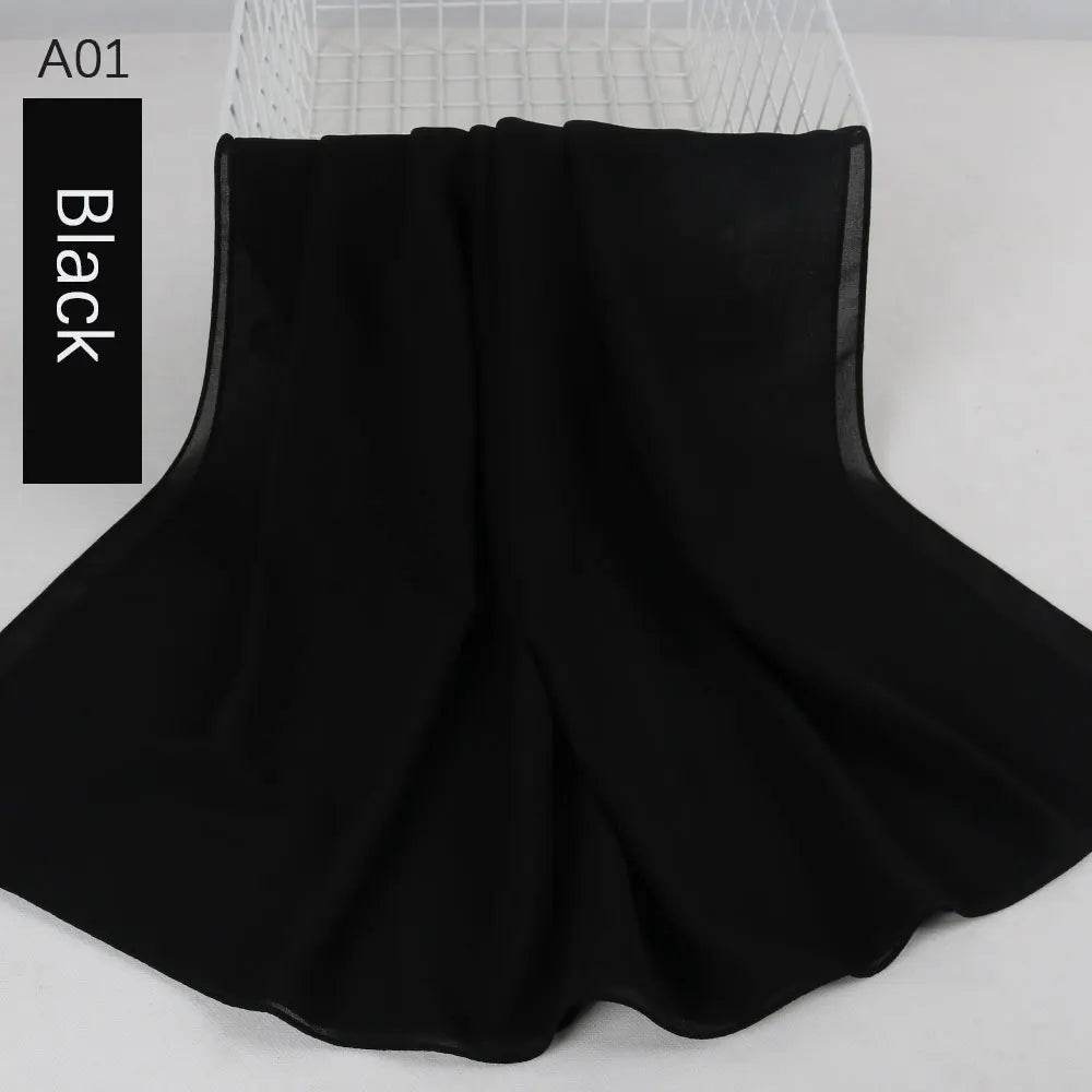 Muslim Women Chiffon Hijab Scarf Chiffon Soft Hijabs Shawl Long Scarves Wrap Headscarves For Muslim Fashion - AIAZ