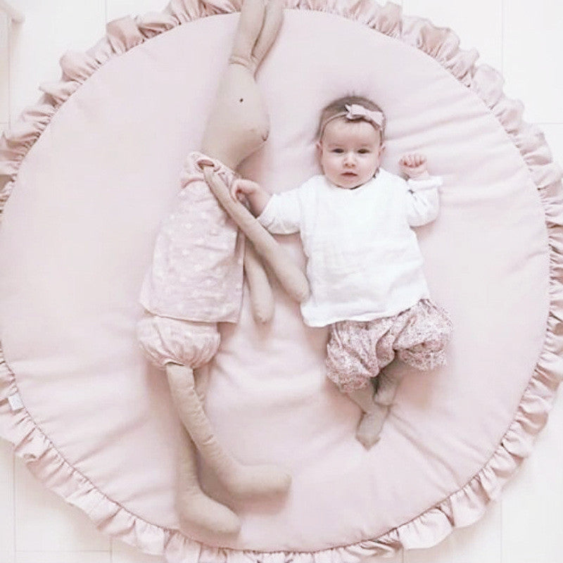 100cm Newborn Baby Padded Play Mats Soft Cotton Crawling Mat Girls Game Rugs Round Floor Carpet For Kids Interior Room Decorate