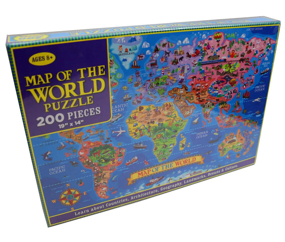 200pcs Jigsaw Puzzle United States World Map Paper Puzzles for Adults Children Decompression Game Kid Educational Gift Toys