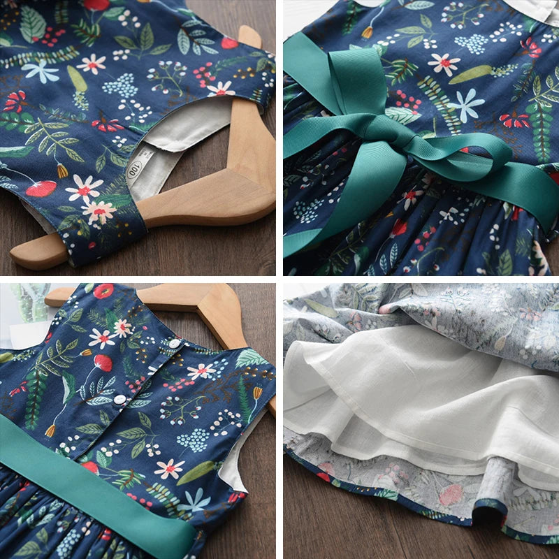 Bear Leader Floral Girls Dress Floral Kids Dresses Girls Princess Dress Children Clothes Girls Dress Casual Wear 3 7Y Vestido