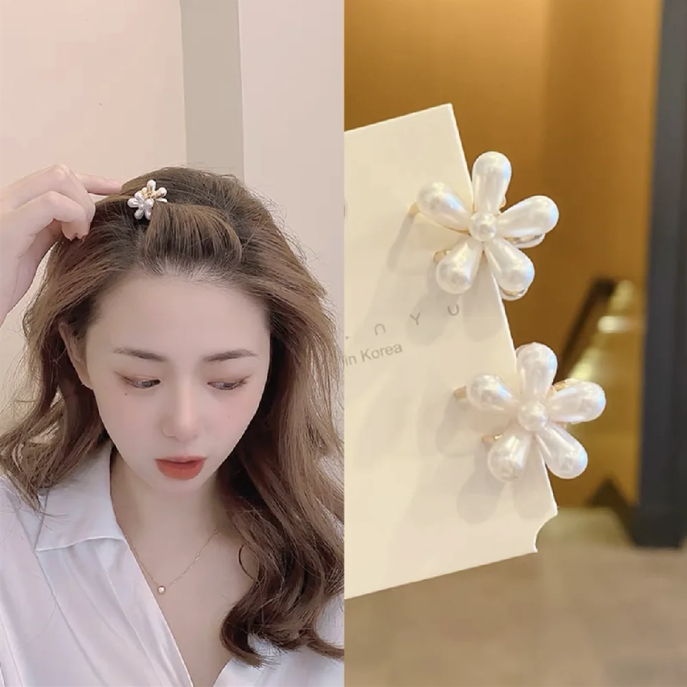 1Set Alloy Mini Pearl Women air Claws Small Hair Claws Kids Sweet Hairpins Hair Clips Fashion Matte Headbands Hair Accessories