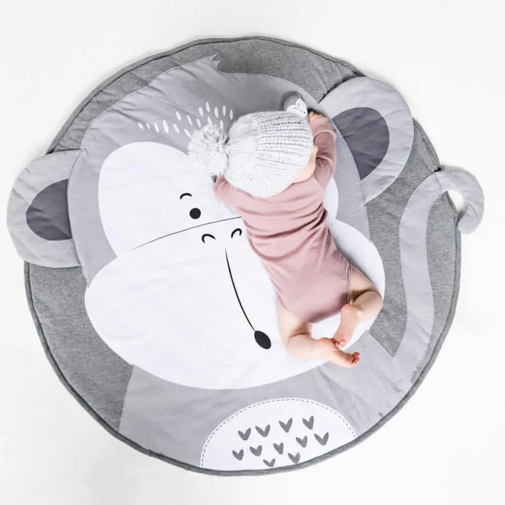Cartoon Animals Baby Play Mats Pad Toddler Kids Crawling Blanket Round Carpet Rug Toys Mat For Children Room Decor Photo Props