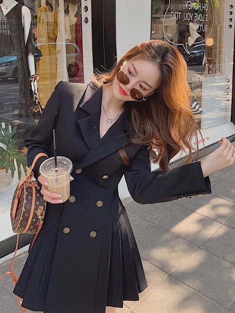 Women Business Suit Fashion Hepburn Sexy Little Black Dress Female French Style Elegant Vestidos Office Lady Autumn Outfit - AIAZ