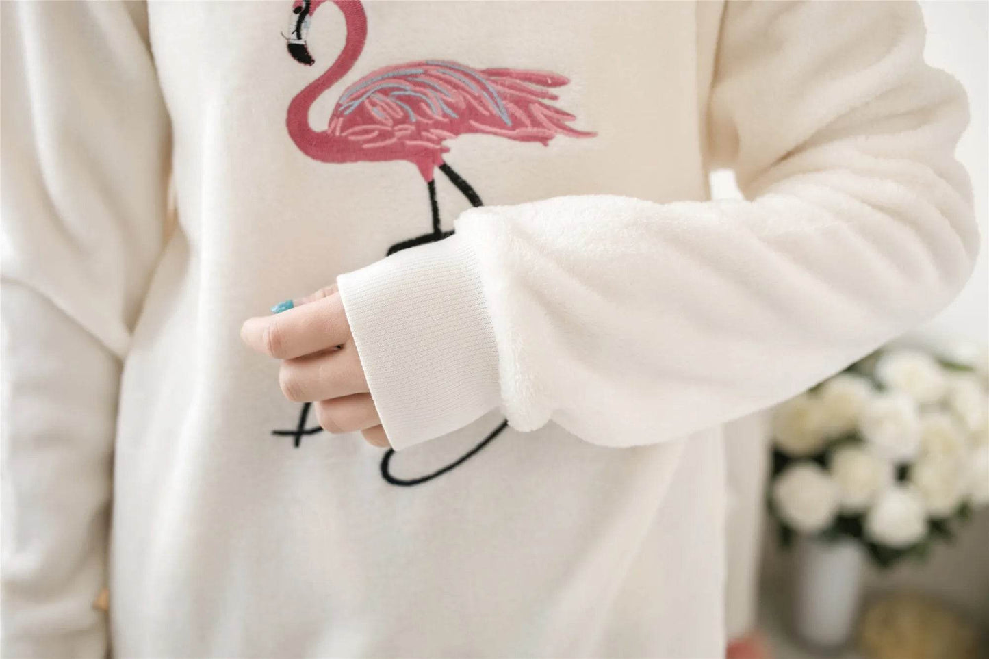 Women Pajamas Autumn Winter Flannel Warm Woman Sleepwear Korean cute Cartoon Pajama Set Fashion Pijama Mujer Home Cloth Pyjamas - AIAZ