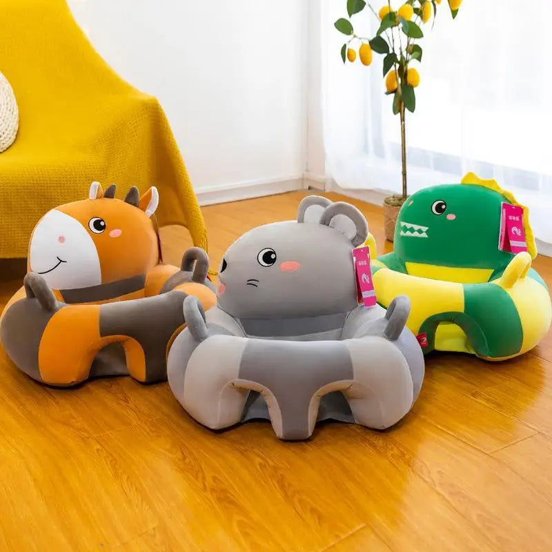 New Cute Cartoon Sofa Skin for Infant Baby Seat Sofa Cover Sit Learning Chair Washable Only Cover With Zipper Without PP Cotton