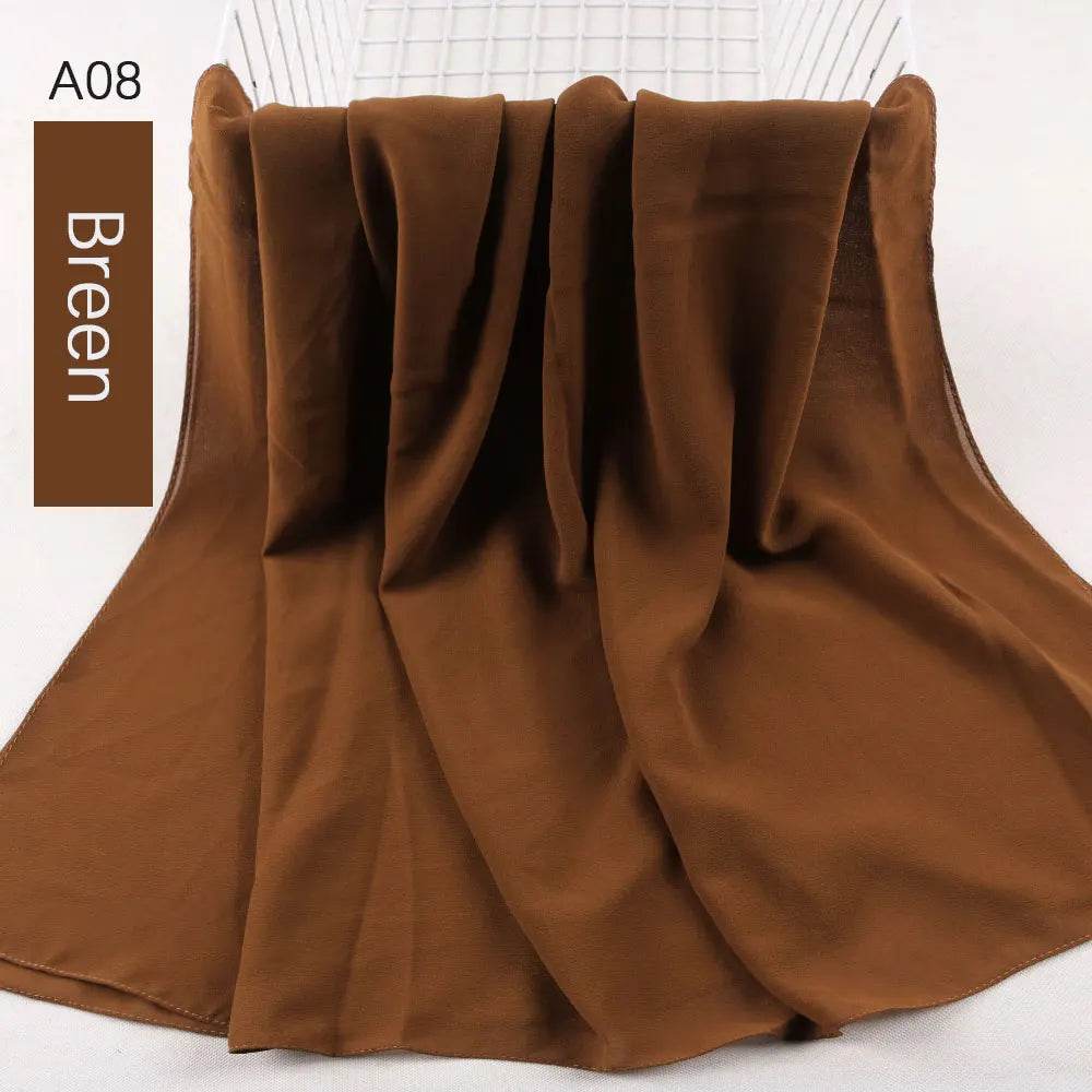 Muslim Women Chiffon Hijab Scarf Chiffon Soft Hijabs Shawl Long Scarves Wrap Headscarves For Muslim Fashion - AIAZ