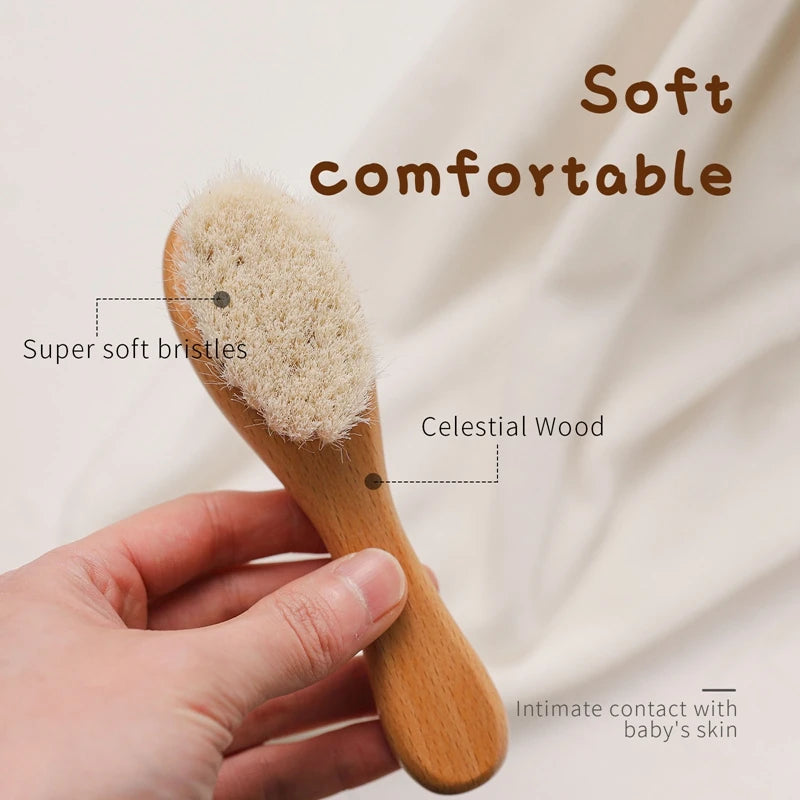 Baby Bathing Mouth Water Towel Pacifier Set Baby Full Moon Milestone Cards Wood Ring Rattle Bath Towel Wool Brush Birthday Gifts