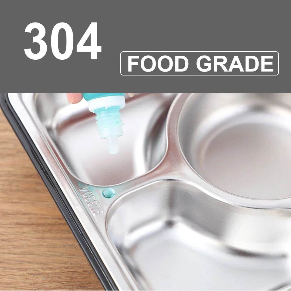 BOZZH Stainless Steel Lunch Box Bento Box For Kids 5 Microwave Plastic Food Container With Compartment Leak-Proof Food Box - AIAZ
