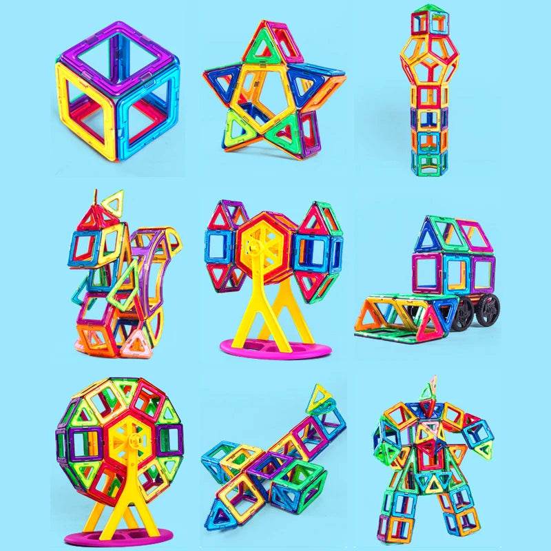 Magnets Toys for Kids Big Size Plus Magnetic Blocks for Children Designer Constructor Set Toys for Boys Building Blocks - AIAZ