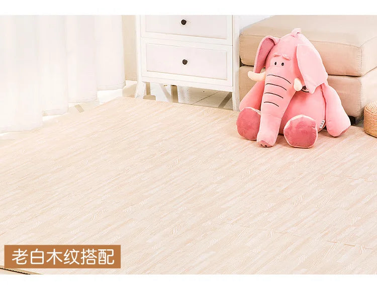 Wooden Baby EVA Foam Play Gym Puzzle Mat Interlocking Exercise Tiles Crawling Carpet for Kids Game Activity Soft Floor 30x30x1cm