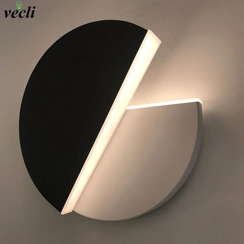 LED Wall Lamp 360 Degree Rotation Adjustable Bedside Lights White Black Creative Wall Light  Modern Bedroom Loft Aisle Lamps