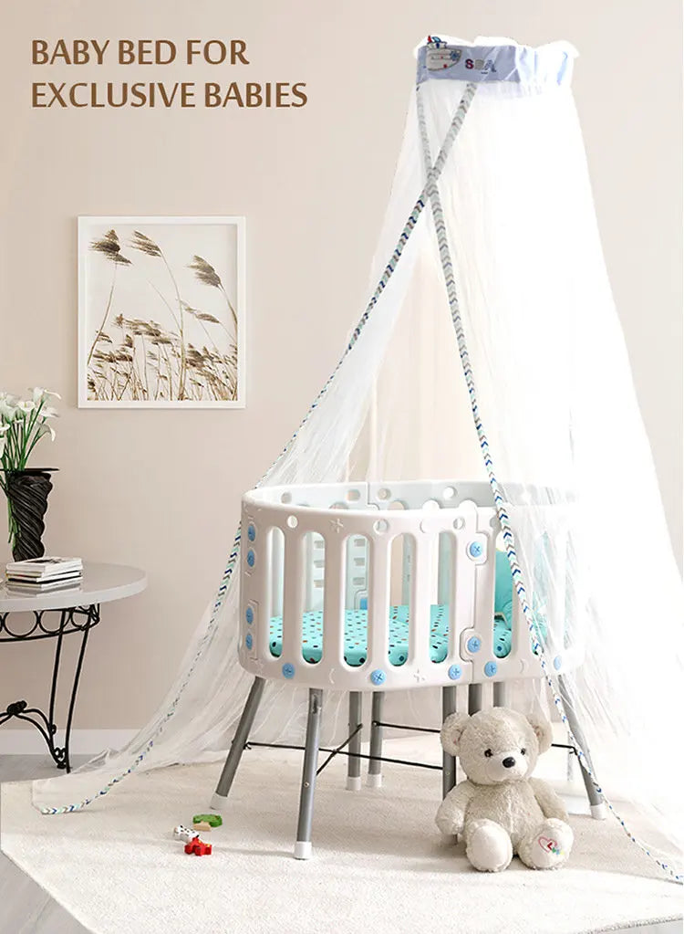White Color Newborn Baby Bed, Can Split To Two Chairs, Multifunctional Infant Rocking Cradle Kids Crib