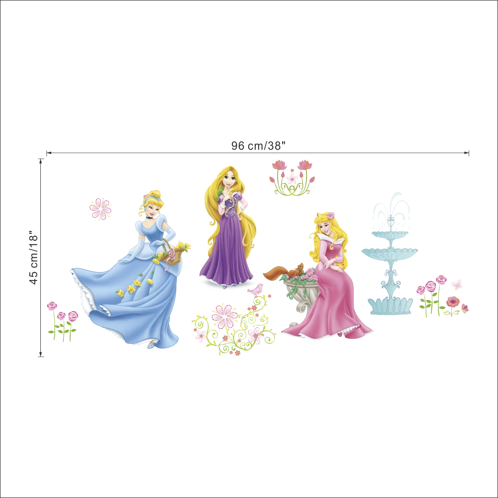lovely castle Princess Wall Stickers For Kids Room Height Measure fairy tale Cartoon DIY Decoration Girl's Room Decoration gift