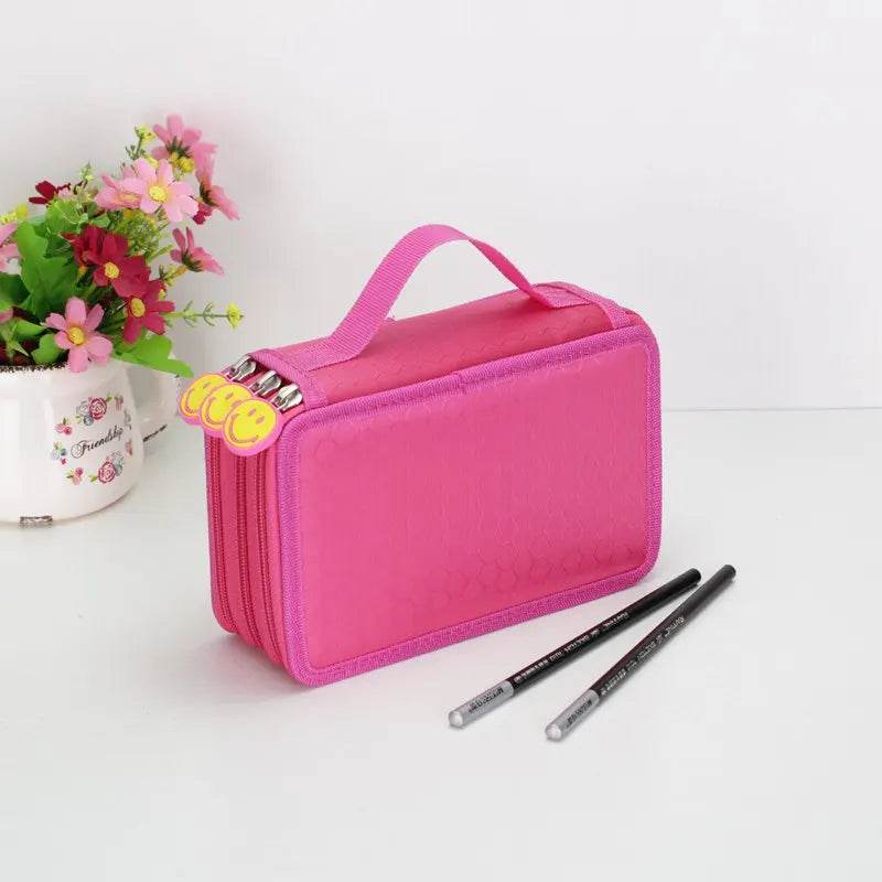 School Pencil Case Supplies Kit 36/48/72 Slot Stationery Pencilcase for Girls Compartment Pen Box Large Cartridge Bag Acsesories - AIAZ
