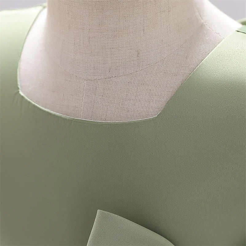 Big Bow Princess Sweet Kids Tutu Toddler Birthday Party Newborn Christening Children Baptism Baby Girls Clothes Summer Dresses