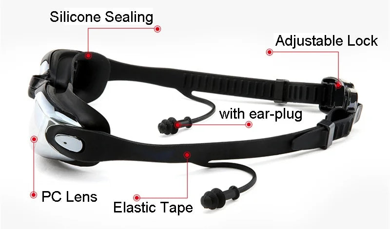 Men Swimming Shorts Waterproof Competition Swim Equipment Goggles with Ear-plug Cap Case Trunks Briefs Swimwear Half Pants 2022