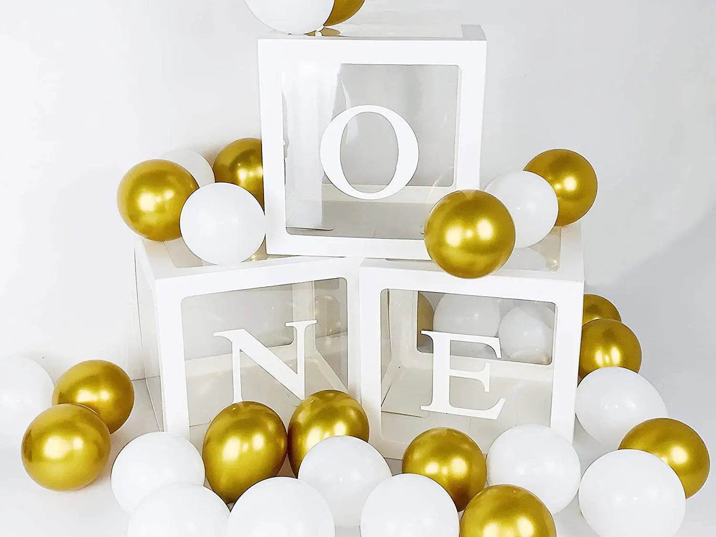 First Birthday Balloon Boxes For Party Decorations 1st Birthday Balloon Garland Decor with ONE Letter Boy Girl Baby Shower Decor - AIAZ